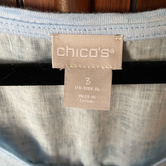 Chico's Linen High Low Seamed Tee - Picture 6 of 8